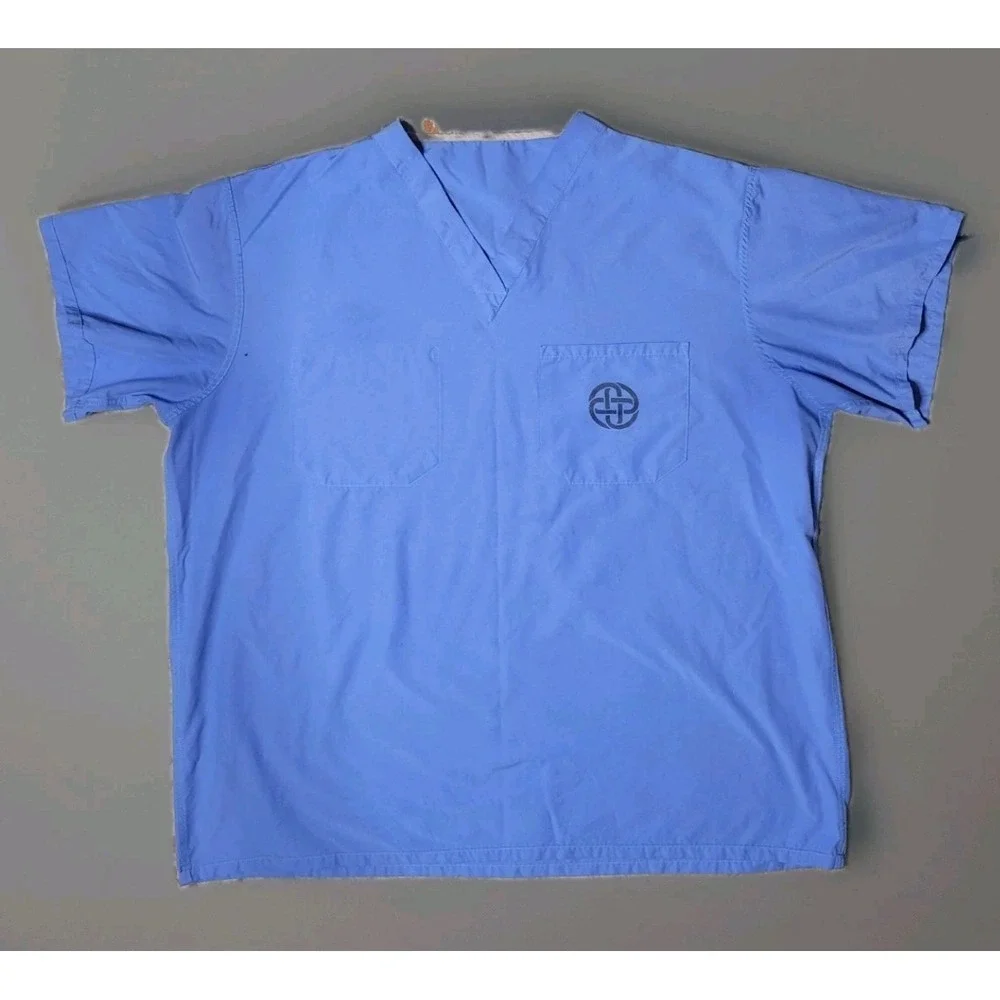 Medline PerforMAX Ceil Blue V-Neck Scrub Top XL 810NTHXL-CM Polyester Pocket